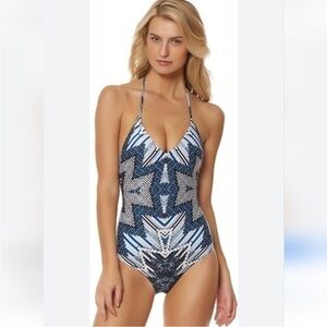 Red Carter V-neck Halter Mio Onepiece Swimsuit size XS